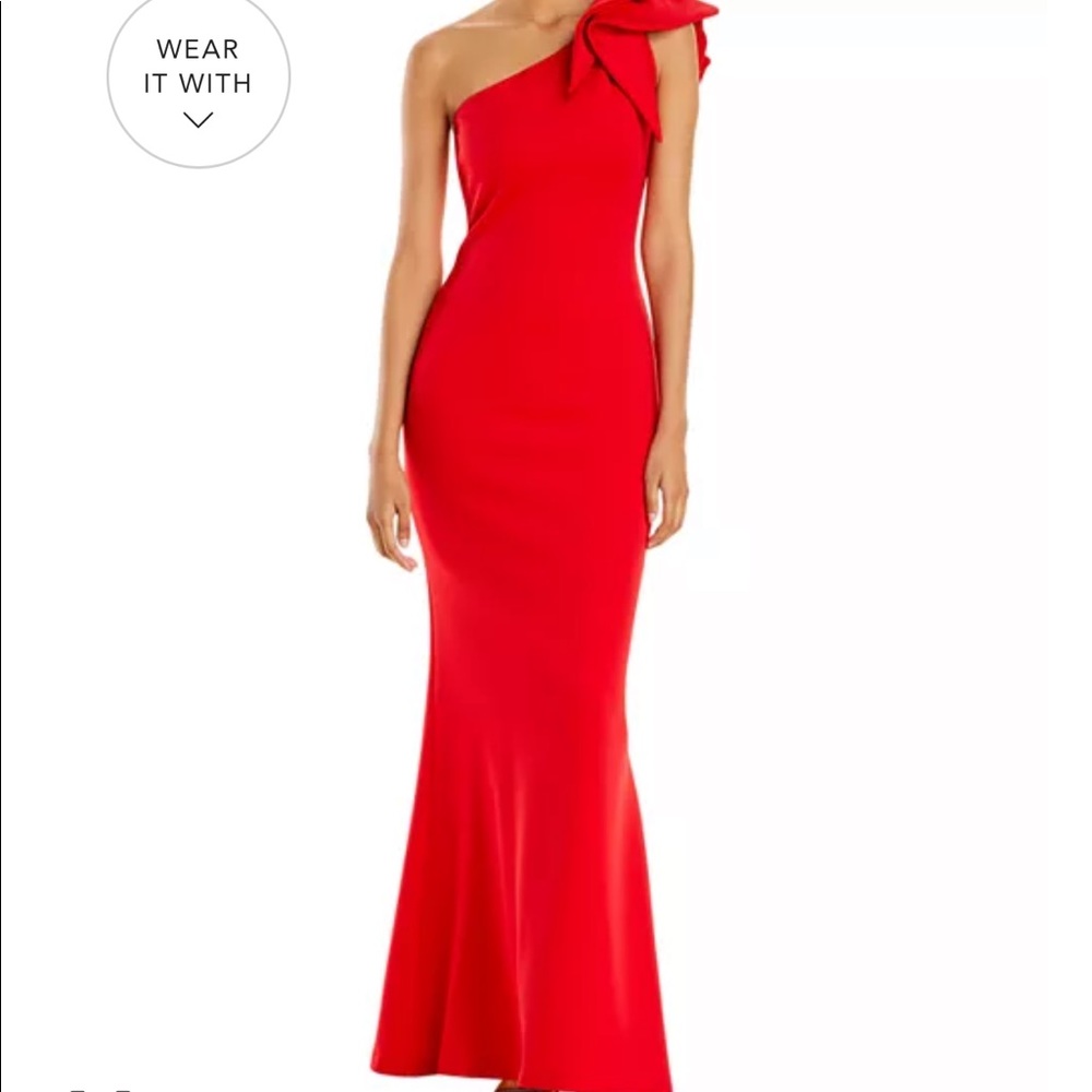 AQUA
One-Shoulder Scuba Gown